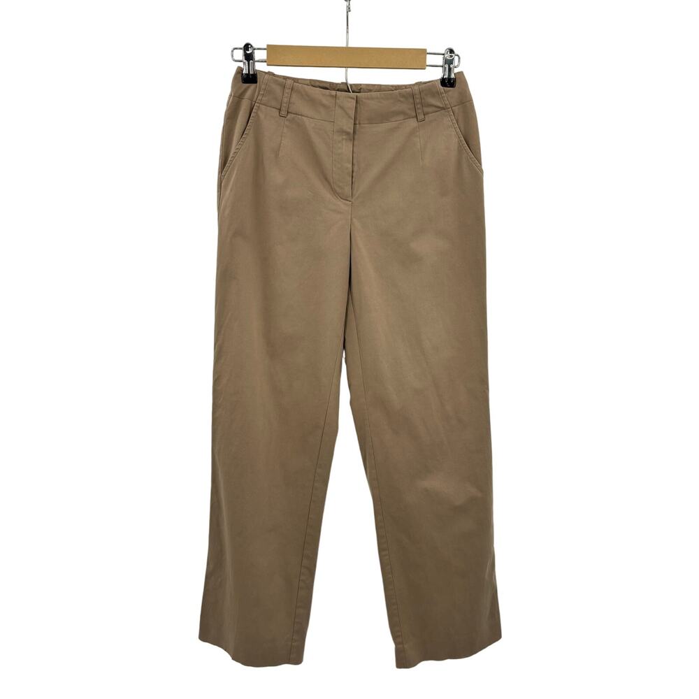 Talbots Petites Tan Mid Rise Straight Leg Pants Size 4P Minimalist Classic - Picture 2 of 13